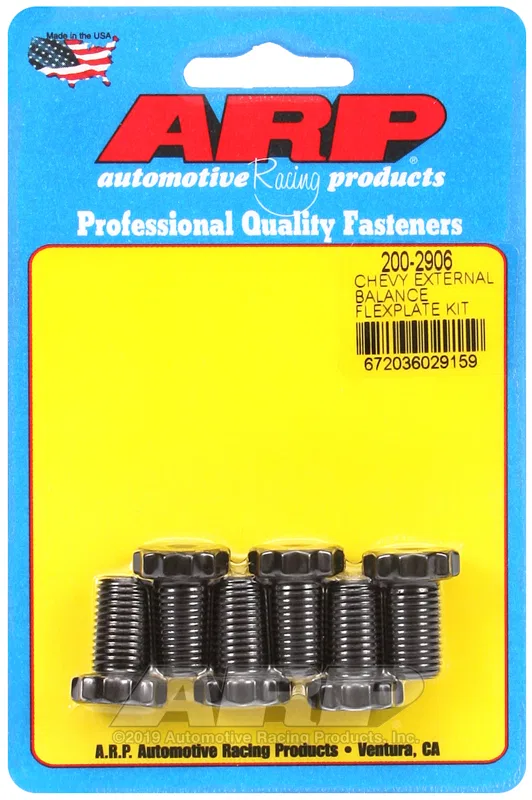 200-2906 – ARP Auto Trans Flexplate Bolt, For Use With 90 Degree V6 Chevy/ 305 502 V8 with 1 Piece Rear Seal 0.725 In...